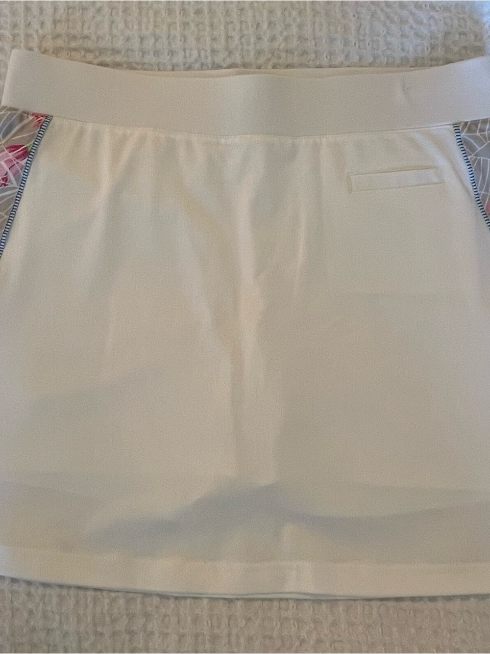 Pebble Beach White Performance Skort with Floral Side Panels